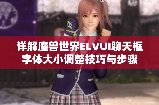 詳解魔獸世界ELVUI聊天框字體大小調(diào)整技巧與步驟